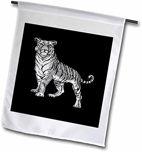 3Droza Tiger Line Art Crtanje crno-bijele tetovaže Art - Zastave