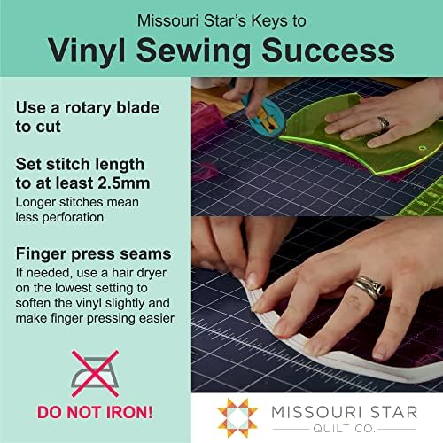 Missouri Star Glitter Vinyl Roll 16 x 54 - Podesiva plastična tkanina za izradu torbi, torbica i zanatskih projekata - Clear Glitter PVC vinil