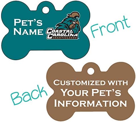 Obalni Carolina Chanticleers 2-Sided pet Id pseća oznaka / personalizirano za vašeg ljubimca / zvanično licencirano