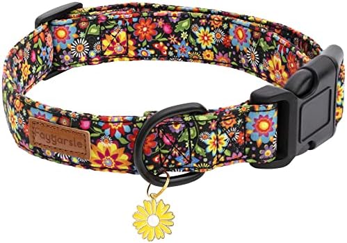 FAYGARSLE Cvjetni ovratnik za djevojke i ženske pse meka i maštoviti ovratnik za kućne ljubimce sa cvjetnim dizajnom Idealni crni