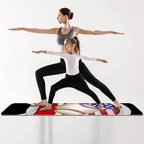 Američki bejzbol Print Eco Friendly yoga Mat, 6mm dizajn Print Non-Slip Vježba & fitness Mat za žene, velike gustoće treninga Mat