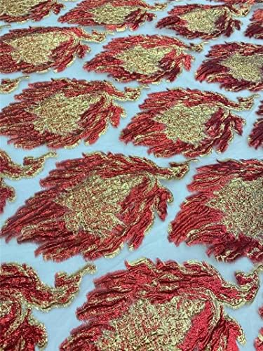 African Fabric by the Yard Brocade Lace Fabric 5 Yards Francuska čipkasta tkanina Afrička Nigerijska čipkasta tkanina za svadbenu zabavu Eveing modna odjeća šivenje šivenje-tkanina čipka za šivanje