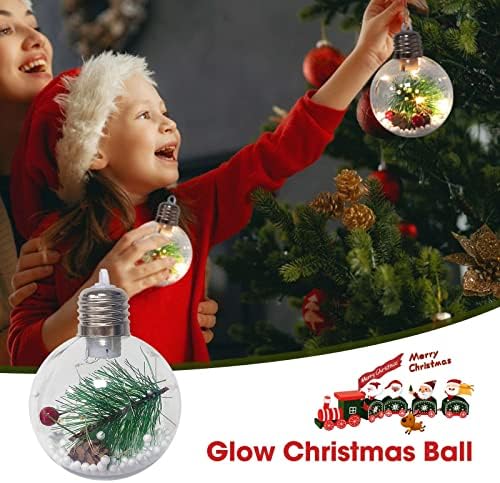 Božićno stablo Snow Globe Xmas LED privjesak Zatvoreni dvorište Vrt Viseća svjetla Ukrasite ulice Izgled ukrasnih svjetla Privjesak Božićni ukrasi Garland za mantle Teal