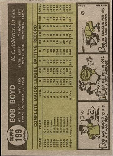 1961 FAPPS # 199 Bob Boyd Kansas City Athletics Dean's Cards 5 - ex atletika