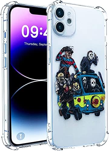 Tiandiren Clear Horror filmovi uzorak Telefonska futrola Kompatibilna sa iPhone 11, Halloween Scream dizajnirana za dječake Djevojke