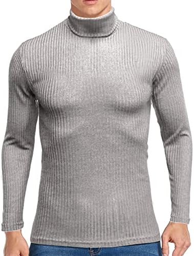 Muške termalne turtleneck T-majice rebrasti pulover dugih rukava Basic dizajniran nndershirts Elastic Slim Fit Top