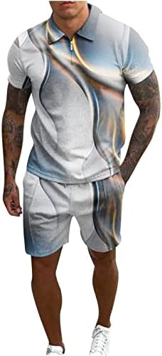 RBCULF TrackSUIT za muškarce Modni 3D Print kratkih rukava Okrugli vrat Casual Bluze i majica Majica Jogger Hlače