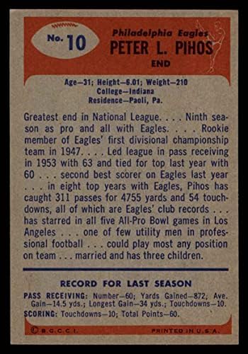 1955 Bowman 10 Pete Pihos Philadelphia Eagles Ex / Mt Eagles Indiana