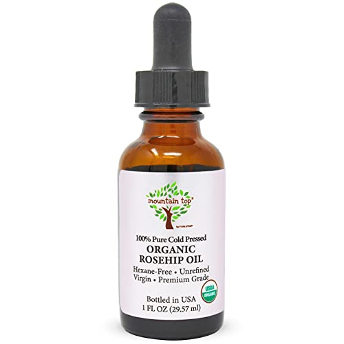 MOUNTAIN TOP Rosehip Seed Oil USDA Organic Pure Cold Presed Nerafined - Premium Grade Pure Natural Moisturizer Treatment for