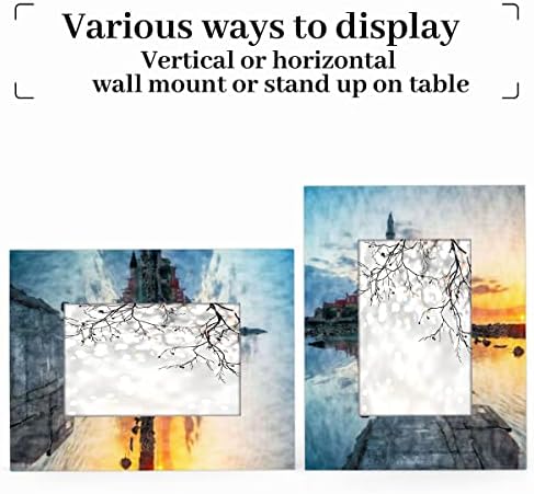 CFPolarna izlaska sunca preko svjetionika 5x7 Frame slike za fotografije s pločama bez prostirke za fotografije okvira za stol iznad