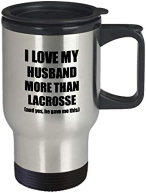 Lacrosse supruga Travel MUG Funny Valentine poklon Idea za mog supružnika Ljubitelj supružnika od supruga kafe čaj 14 oz Insulirani
