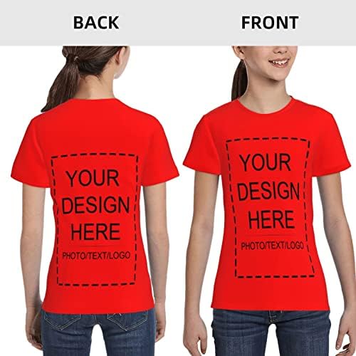 Prilagođena košulja za decu dečaci devojčice personalizovani dizajn sopstvene slike fotografija tekst T-Shirt Prednji / Zadnji Print
