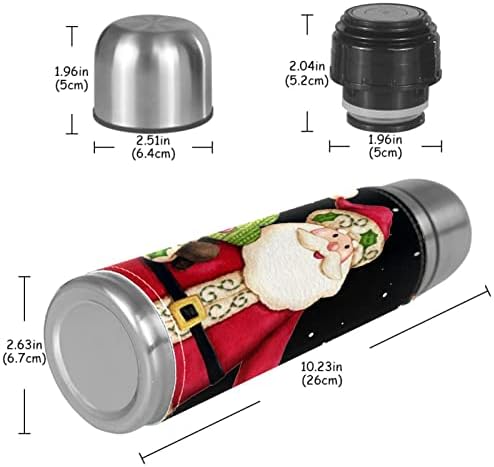 Šalica za kafu, termos, putna krigla, prebacivač kafe, izolirana šalica za kavu, uzorak Božić Santa Claus