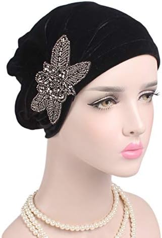 YiYi operacija ženska rastezljiva baršunasta Turban kapa rak Hemo kapica sa perlama sa cvijetom za kosu kapa za glavu