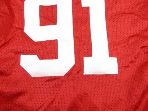Krajem 80-ih ranih 90-ih San Francisco 49ers 91 Igra Izdana crvena dres 50 DP26886 - Neintred NFL igra rabljeni dresovi