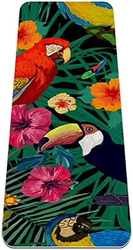 Tropski papagaji Toucans Extra Thick Yoga Mat - ekološka neklizajuća Vježba & podloga za fitnes podloga za vježbanje za sve vrste