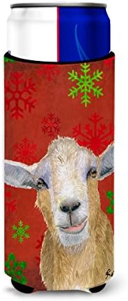 Caroline's byAres RDR3024MUK Goat Candy Cane Holiday Božićni ultra Hugger za tanke limenke, može li hladnjak rukav zagrliti rukav za piće za piće Izoliran napitak