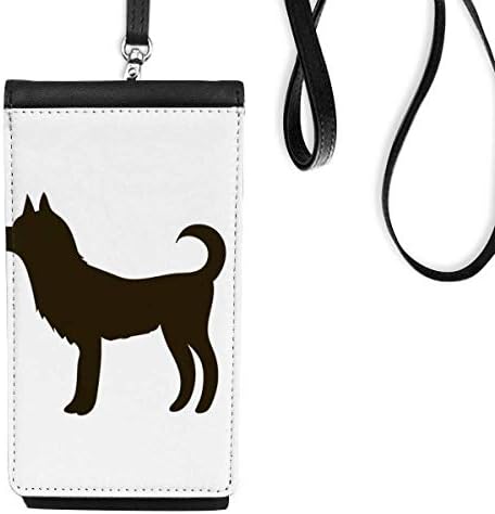 Crni pas sladak životinjski prikaz telefon novčanik torbica viseći mobilni torbica crni džep