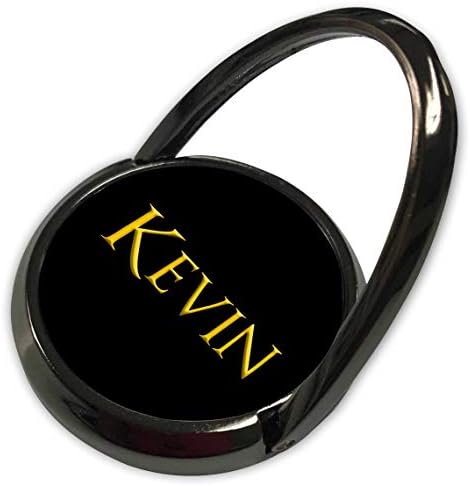 3Droza Alexis Design - Popularno muško ime u SAD - Kevin Common Common Heav u Americi. Žuta na crnoj šarmu - telefonski prsten
