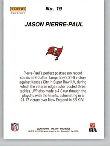 2021 PANINI SUPER BOWL LV PHAMPION 19 Jason Pierre-Paul Tampa Bay Buccaneers NFL fudbalska karta NM-MT