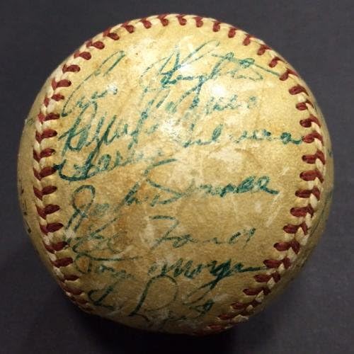 1954. Yankees tim potpisao je bejzbol 25 auto mickey mantle berra no clubehouse jsa - autogramirani bejzbol