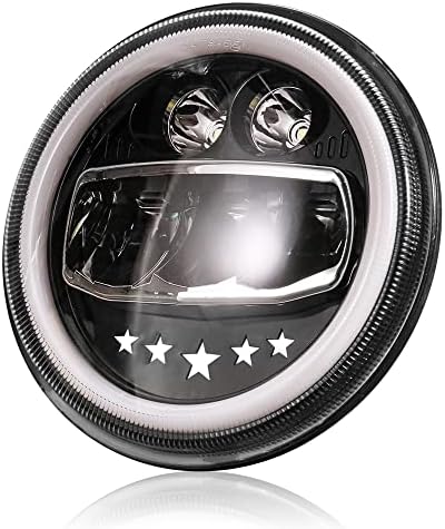 U. S. dostava 7 inčni okrugli LED farovi motocikl Hi/kratka svjetla Amber/bijeli DRL Halo Angel Eyes prednja lampa kompatibilna za