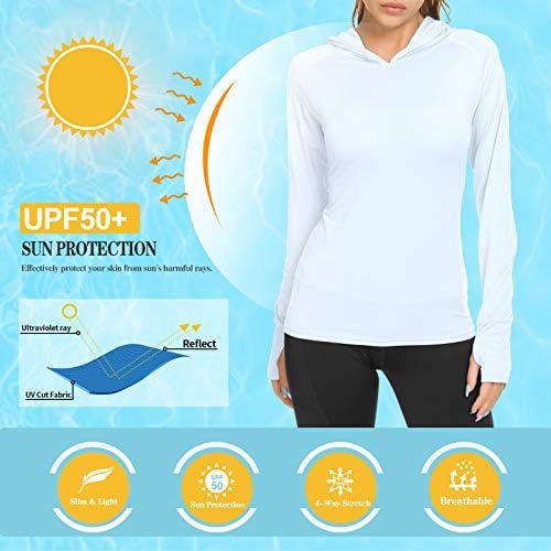 Ženska dugih rukava Lagana majica, UPF 50+ Zaštita od sunca Majica Plivanje Ribolov trčanje planinarenje