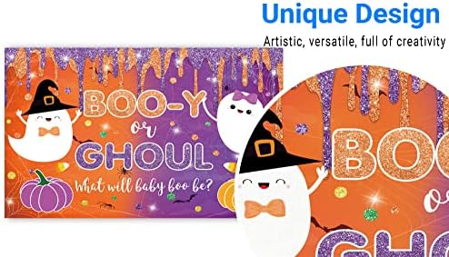 Funnytree Halloween pol otkrivaju pozadina za zabavu Ghost Boo - y ili Ghoul pozadini on ili ona dječak ili djevojčica šta će Baby Boo biti Baby tuš Banner ukras zalihe Photo Booth Prop