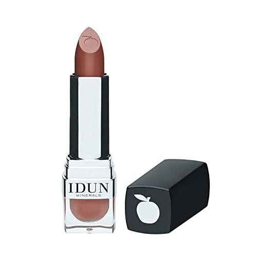 IDUN Minerals mat ruž za usne - veganska Formula - visoko pigmentirana - bogata boja isplata - dugotrajno nošenje - pogodno za sve tipove kože - Lingon-0,14 Oz,Smećkasta / prirodna,