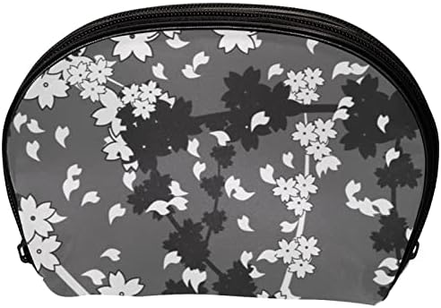 Travelna torba za šminke, kozmetička torba Make up Case organizator, za žensku torbicu za toaletne potrepštine Oprema Četke, vintage Prussian siva cvjeta cvijeta japanskog