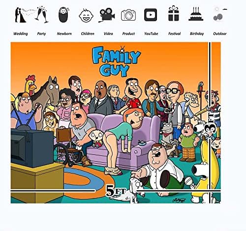 Family Guy tema Rođendanska zabava dekoracije Banner 5x3ft vinil pozadina Family Guy rođendan Banner crtani Family Guy tema tapiserija
