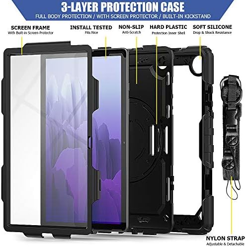 Samsung Galaxy Tab A7 Case 2022/2020 | Herize SM-T505 / SM-T500 / SM-T507 futrola sa zaštitnikom zaslona | Puni tjelesni udarni otporan na šupljivi zaštitni traktni poklopac W / Shoudler remen za karticu Galaxy A7 10,4 inča
