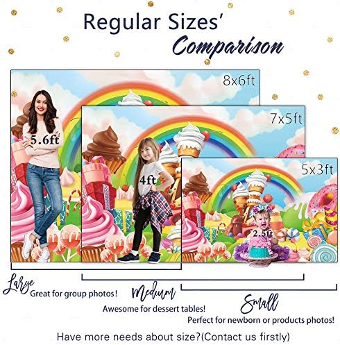 Allenjoy 96 x 72 Lollipop Candyland pozadina Sweet Cartoon Rainbow potrepštine za zabavu za djevojku princezu 1. ukras za prvi rođendan