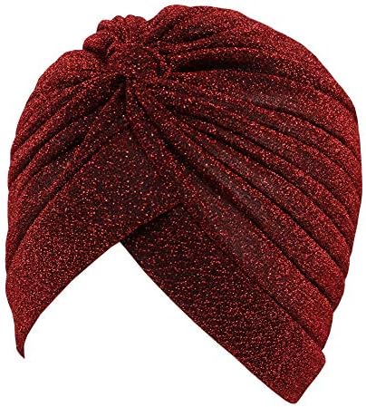 GETACOTA plisirani Glitter Turban za žene rastezljivi šešir kapica Headwrap Twist elastični Slip na poklopcu headwear Accessories