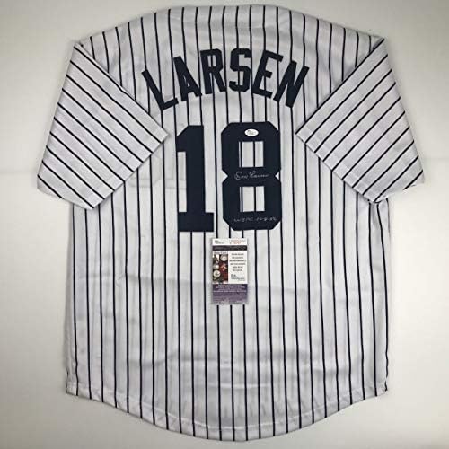 Autographing / potpisan don Larsen New York Pinstripe Baseball Jersey JSA COA