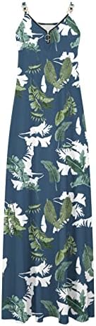 lcziwo duge haljine za žene Casual Sundresses 2023 Boho Maxi Dress Floral Print plaža za odmor s džepovima