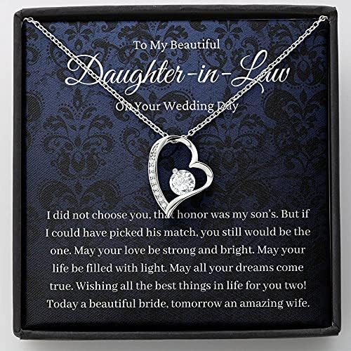 Nakit za karticu poruke, ručno izrađene ogrlice - personalizirano srce, kćer u daru za vjenčanje, buduća kćerka, kćerka u advokatskoj