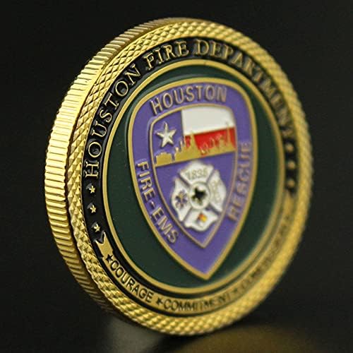Sjedinjene Američke Države Houston Fire Department Kolekcionarska golad pozlaćena suvenirnica Kolekcija kovanica Art Saint Florian Commorativni novčić