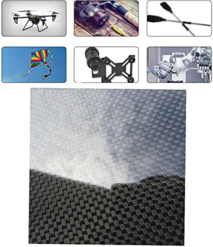 GOONSDS 3k ploča od karbonskih vlakana za DIY okvir za dronove itd., obična tkana svijetla površina 250Mmx600mm, Debljina:2mm