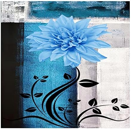 Plava siva cvjetna apstraktna Dahlia dječija soba zidna umjetnička zidna naljepnica Murali Boho Artwork cvjetna slika oguliti i zalijepiti zidne naljepnice za učionicu Laptop na otvorenom vinil