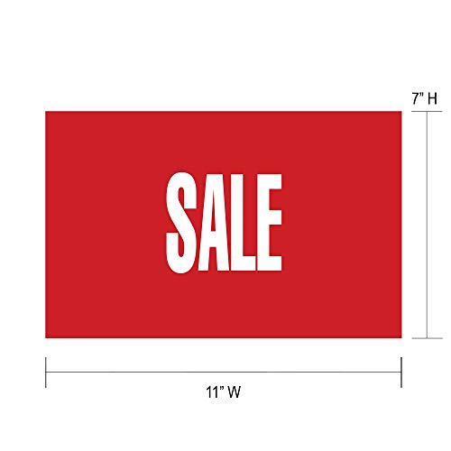 Nahanco CD711S4-10 Maloprodajna lična karta za prikaze, Prodaja, 7 H x 11 W, crvena s bijelim čvrstim, uskim tiskom na zalihama kartice