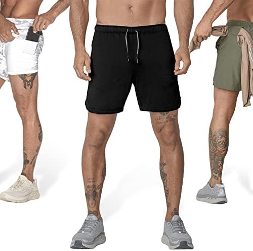 Rođena teška muške kratke hlače za muške teretane, 7 inčnih atletskih kratkih ručica za muškarce, trke s džepom