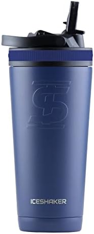 Shaker Shaker 26 oz Sportska boca, boca vode od nehrđajućeg čelika sa slamnim poklopcem, kao što se vidi na tenku za morsko pl