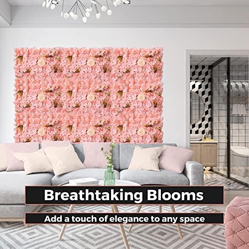 Imperial pink flower wall Backdrop Panel - pakovanje od 6 - umjetni cvjetni zidni dekor, Pink zidni dekor, vjenčanje, ukrasi za Baby