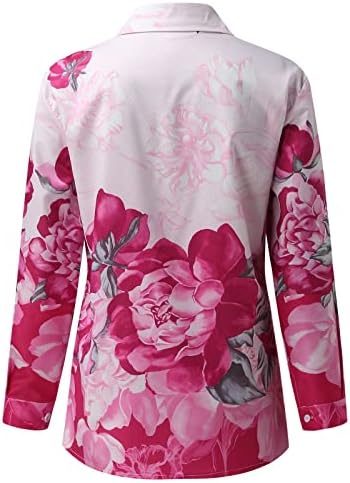 Miashui Button up bluza za žene ženske cvjetne majice s dugim rukavima s dugim rukavima, dugih rukava