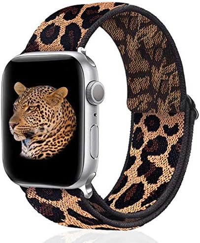 Kompatibilan sa Apple Watch Band 42mm 44mm Series 6 5 4 3 2 1 SE Soft Stretchy LOOP Tkanine tkanine za žene za žene Muškarci Leopard
