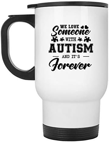 Volite nekoga s autizmom putnička krigla, čelična šolja za kafu