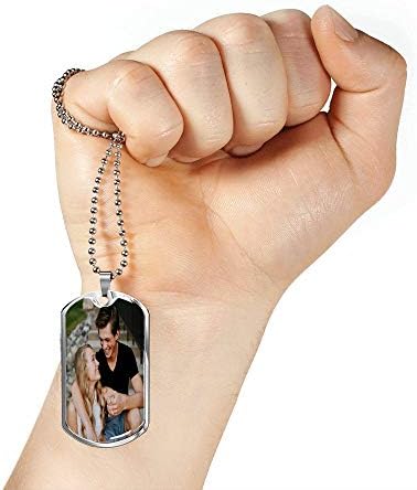 Nakit za poruke, ručno izrađena ogrlica - personalizirani poklon personalizirana fotografija, naziv graviranog ogrlice za pse, vojno uređeno ogrlica poklon za muža, dečko, prilagođena fotografija ogrlica