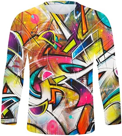 Xiaxogool 3D tiskane košulje za muškarce, modni print Hiphop Tees Ugly 3D print Unisex grafičke košulje s dugim rukavima posada pulover