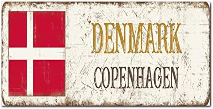 MADCOLITOTE Personaliziran Danska ulična potpisu Rustikalni kopenhagen Flag Wood Formhouse Zidna umjetnost Rustikalni zidni ukrasi